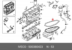 Прокладка, маслянный поддон 500380423 IVECO