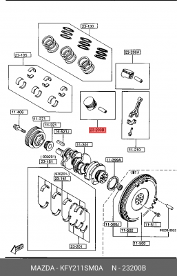 Поршень ДВС KFY211SM0A MAZDA