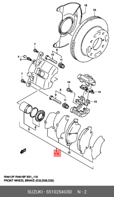 Тормозной суппорт 55102-54G50 SUZUKI