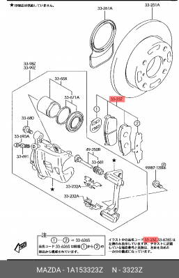 Колодки тормозные дисковые 1A15-33-23Z MAZDA