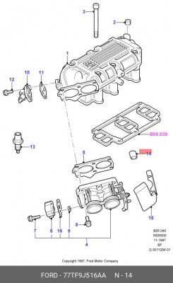 Крышка, карбюратор 77TF9J516AA FORD