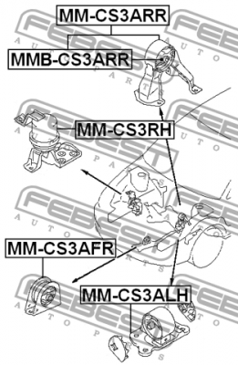 Подушка двигателя MM-CS3ARR FEBEST