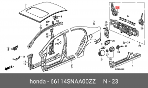 Элемент усиления кузова 66114SNAA00ZZ HONDA