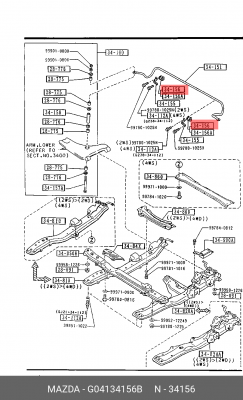 Втулка подшипника, поперечная балка G041-34-156B MAZDA