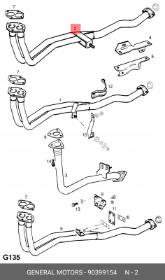 Выпускной трубопровод 90399154 GENERAL MOTORS