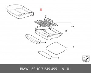 Обивка сиденья 52 10 7 249 499 BMW