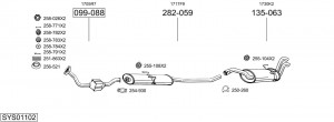Средний глушитель выхлопных газов 165229 BOSAL