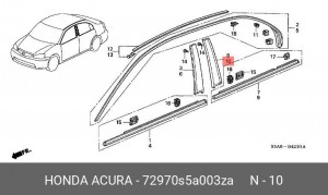 Накладка двери 72970S5A003ZA HONDA