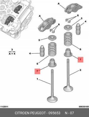 Уплотнительное кольцо, стержень кла 0956 53 CITROEN PEUGEOT