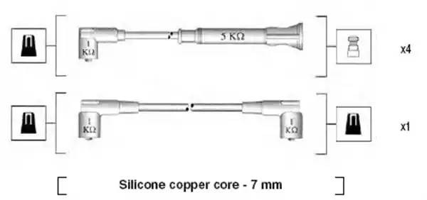 Ккомплект проводов зажигания 941075070549 MAGNETI MARELLI