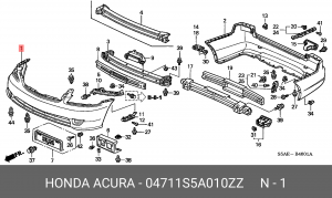 Бампер передний 04711S5A010ZZ HONDA