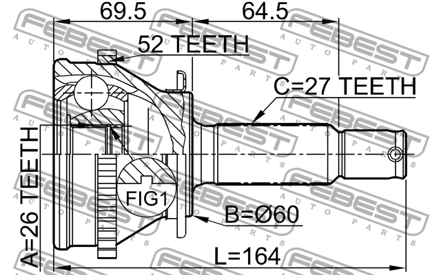ШРУС 1210-SFA52 FEBEST
