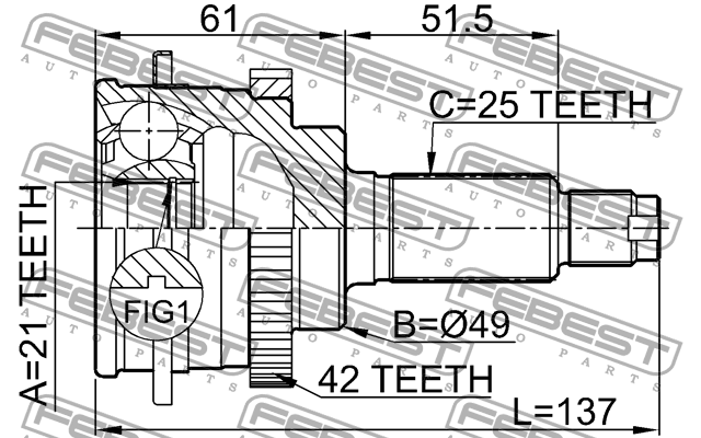 ШРУС 0710-018A42 FEBEST