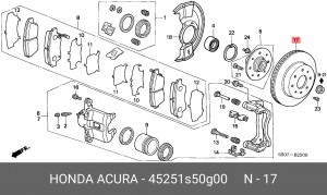 Тормозной диск 45251-S50-G00 HONDA