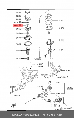 Опора амортизационной стойки 9995-21-426 MAZDA