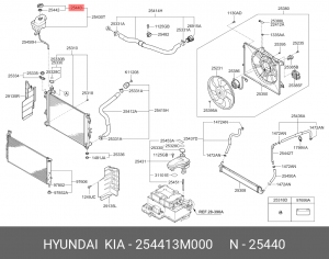 Крышка расширительного бачка системы охлаждения 254413M000 HYUNDAI KIA