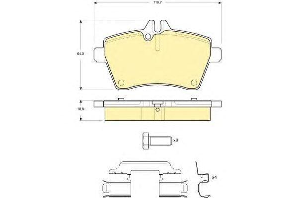 Комплект тормозных колодок, диско 6116301 GIRLING