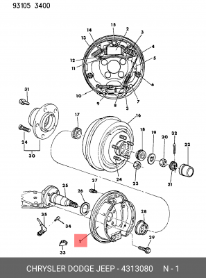 Комплект тормозных колодок 4313080 CHRYSLER