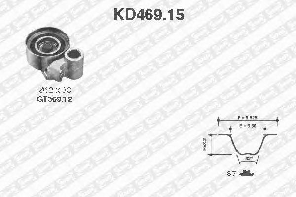 Комплект ремня ГРМ KD469.15 NTN SNR