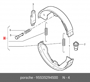 Комплект тормозных колодок, стояночная тормозная система 95535294500 PORSCHE
