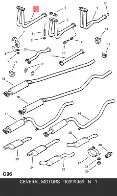 Выпускной трубопровод 90399069 GENERAL MOTORS