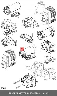 Катушка зажигания 90443908 GENERAL MOTORS
