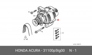Генератор 31100P5TG00 HONDA