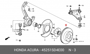 Тормозной диск 45251SD4E00 HONDA