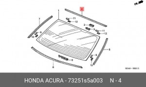 Молдинг стекла 73251S5A003 HONDA