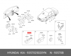 Блок управления стеклоподъемником 9357025020YN MOBIS