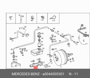 Цилиндр тормозной главный A 004 430 53 01 MERCEDES BENZ
