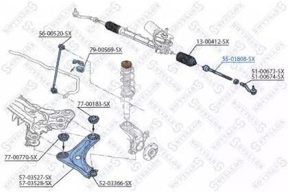 Тяга рулевая 55-01808-SX STELLOX