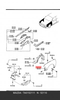 Крыло переднее TA01-52-111 MAZDA