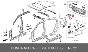 Желоб водосточный 63720TL0G00ZZ HONDA
