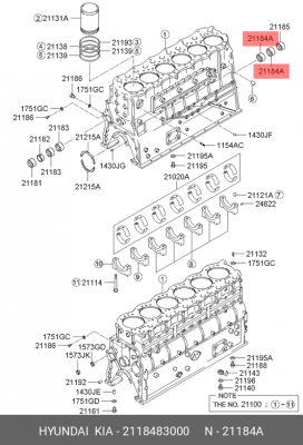 Подшипник распредвала 2118483000 HYUNDAI KIA
