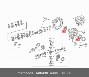Подшипник A 004 981 43 05 MERCEDES BENZ