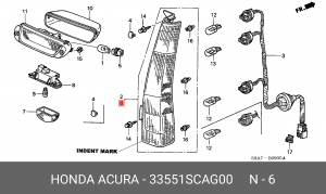 Фонарь задний 33551SCAG00 HONDA