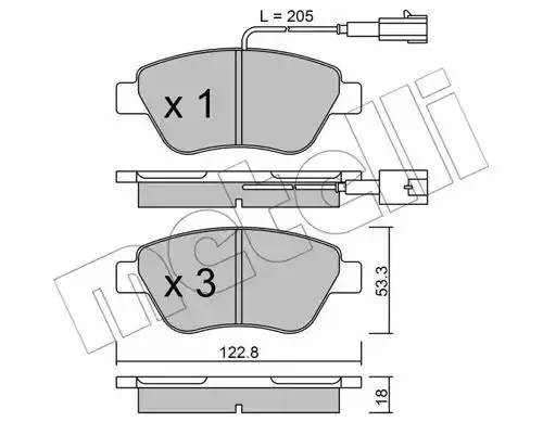Комплект тормозных колодок, диско 22-0321-0 METELLI