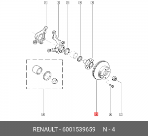 Тормозной диск 6001539659 RENAULT