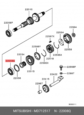 Подшипник первичного вала КПП MD712517 MITSUBISHI