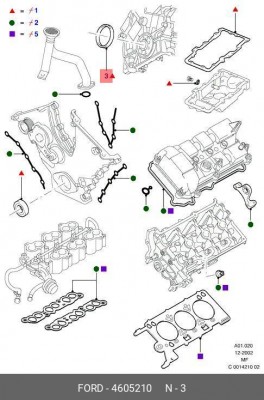Уплотняющее кольцо, коленчатый вал; Уплотняющее кольцо 4605210 FORD