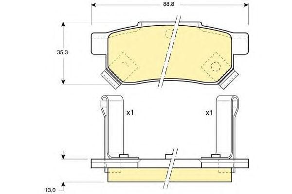 Комплект тормозных колодок, диско 6104999 GIRLING