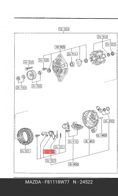 Щетка стартера F811-18-W77 MAZDA