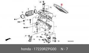 Воздушный фильтр 17220-RZP-G00 HONDA