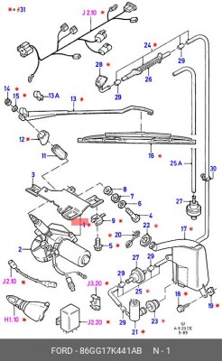 Двигатель стеклоочистителя 86GG-17K441-AB FORD