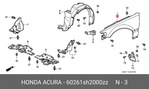 Крыло 60261SH2000ZZ HONDA