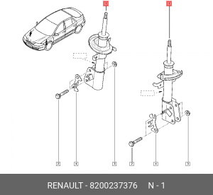 Амортизатор подвески 8200237376 RENAULT