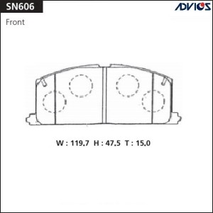 Колодки тормозные дисковые SN606 ADVICS