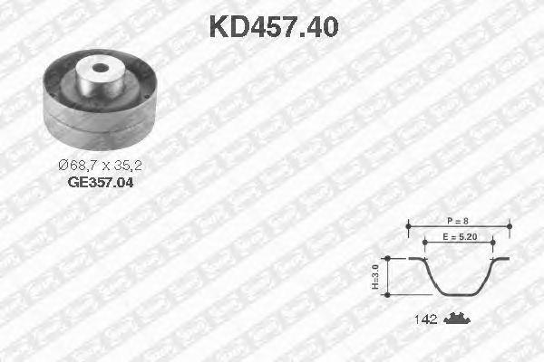 Комплект ремня ГРМ KD457.40 NTN SNR