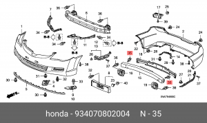 Болт крепления 934070802004 HONDA